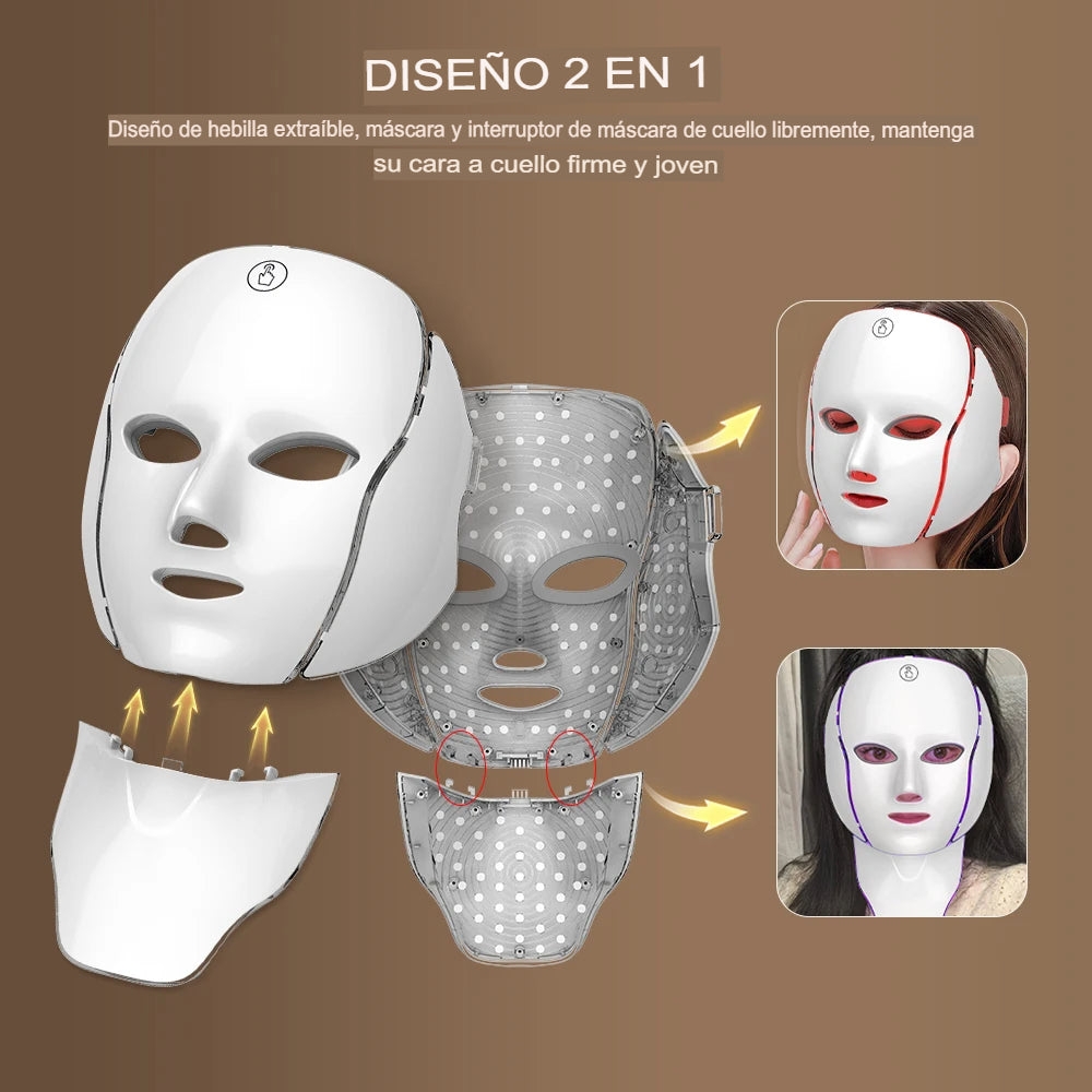 Máscara de Terapia LED Rostro y Cuello