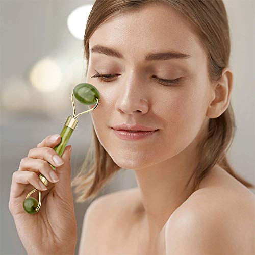 Rodillo de Jade de Piedra Natural - Masajeador Facial