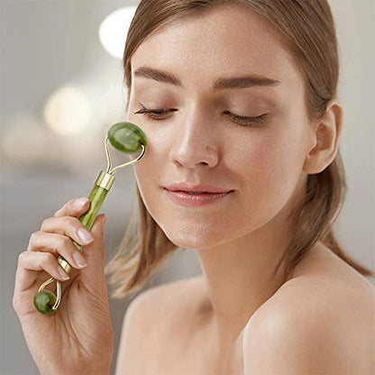 Rodillo de Jade de Piedra Natural - Masajeador Facial