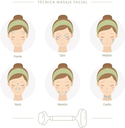 Rodillo de Jade de Piedra Natural - Masajeador Facial