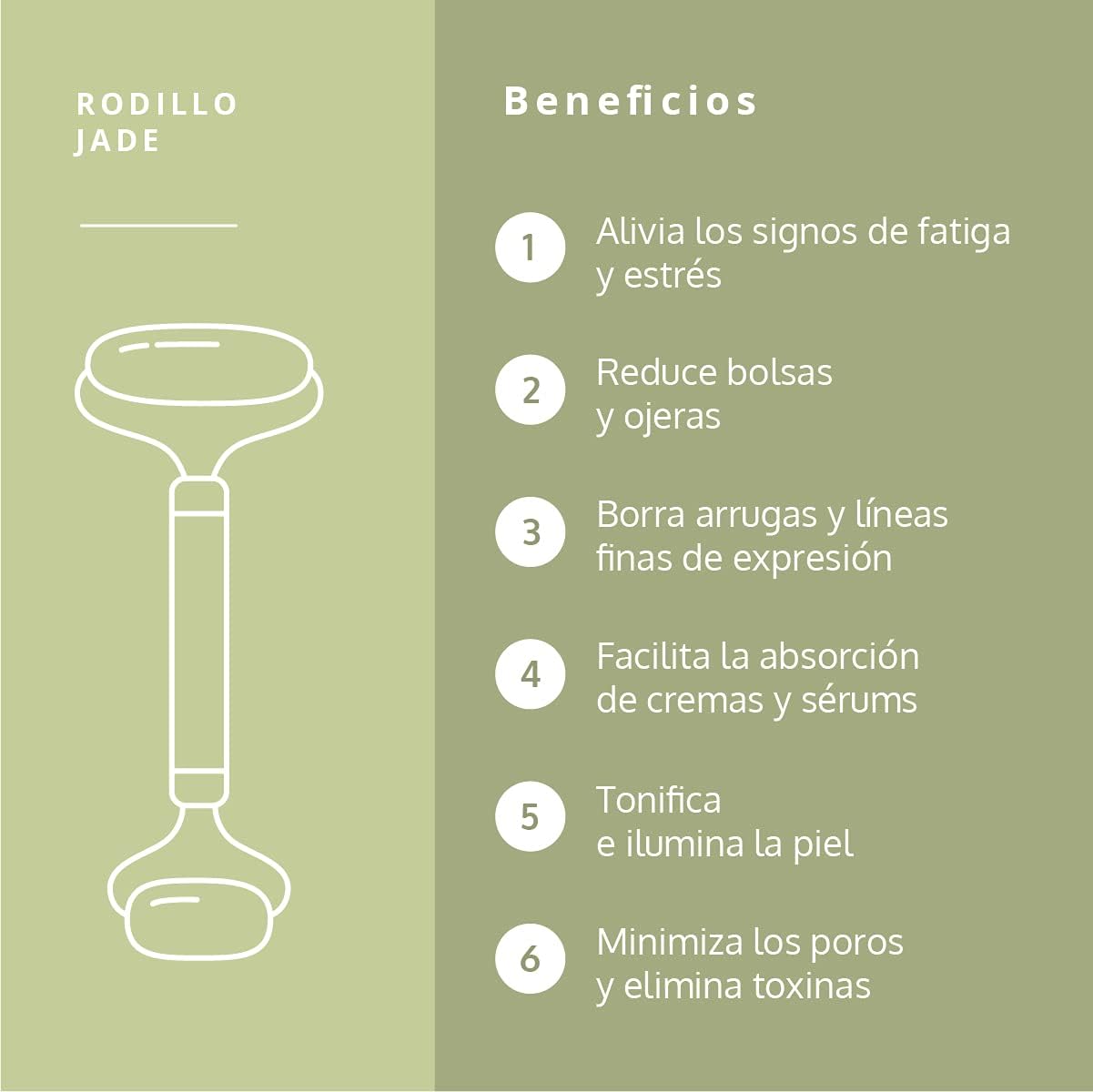 Rodillo de Jade de Piedra Natural - Masajeador Facial