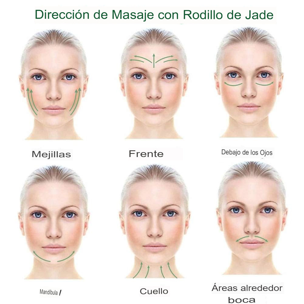 Rodillo de Jade de Piedra Natural - Masajeador Facial