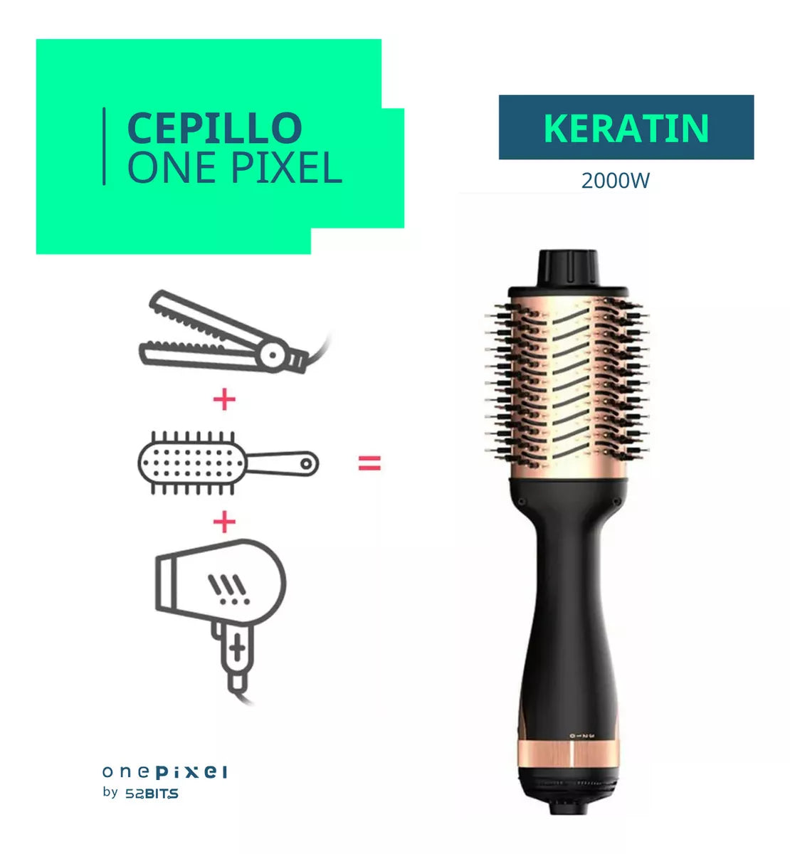 Cepillo Secador Voluminizador Keratina
