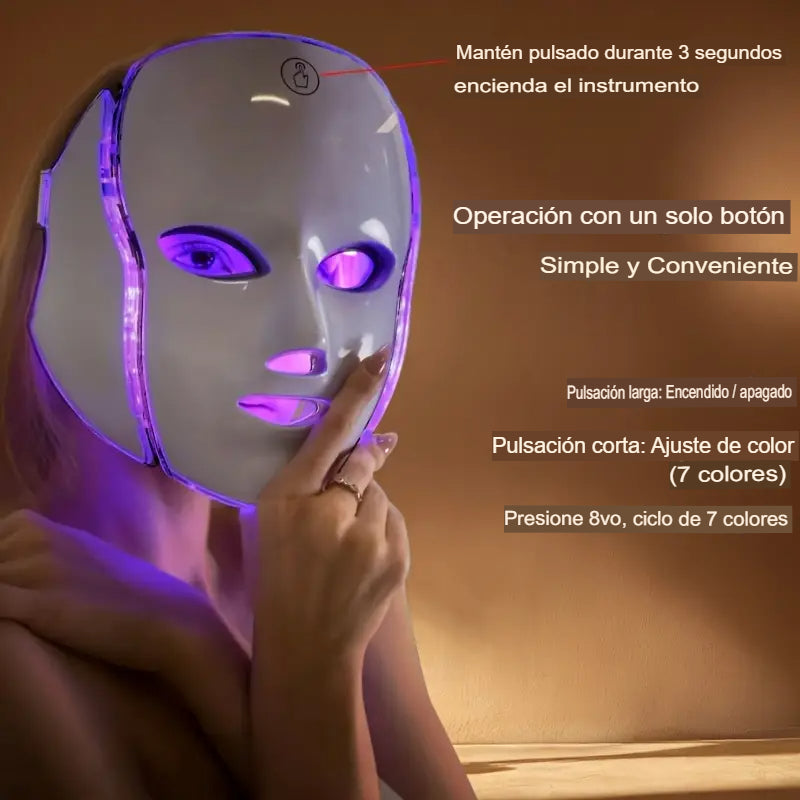 Máscara de Terapia LED Rostro y Cuello